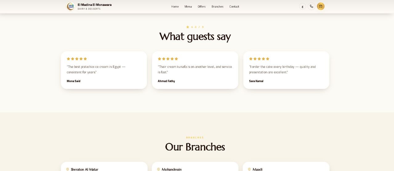 Dessert brand website reviews and branch finder